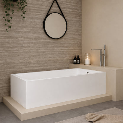 TB Plumb Essentials Portofino Single Ended Square Bath inc Leg Set