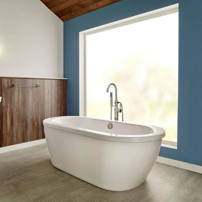 Cadet® 66 x 32-Inch Freestanding Bathtub With Polished Chrome Finish Filler and Drain Kit