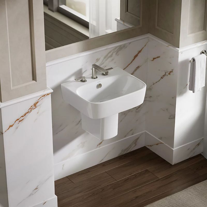 Modern Life Rectangular Wall-Mount Bathroom Sink