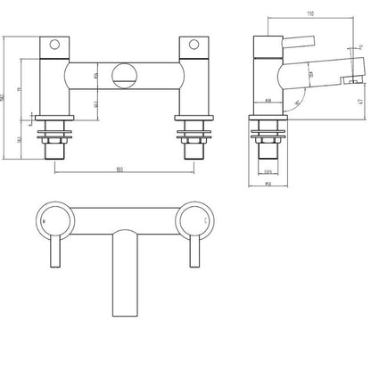 Tailored Bathrooms Harlech Bath Filler In Chrome