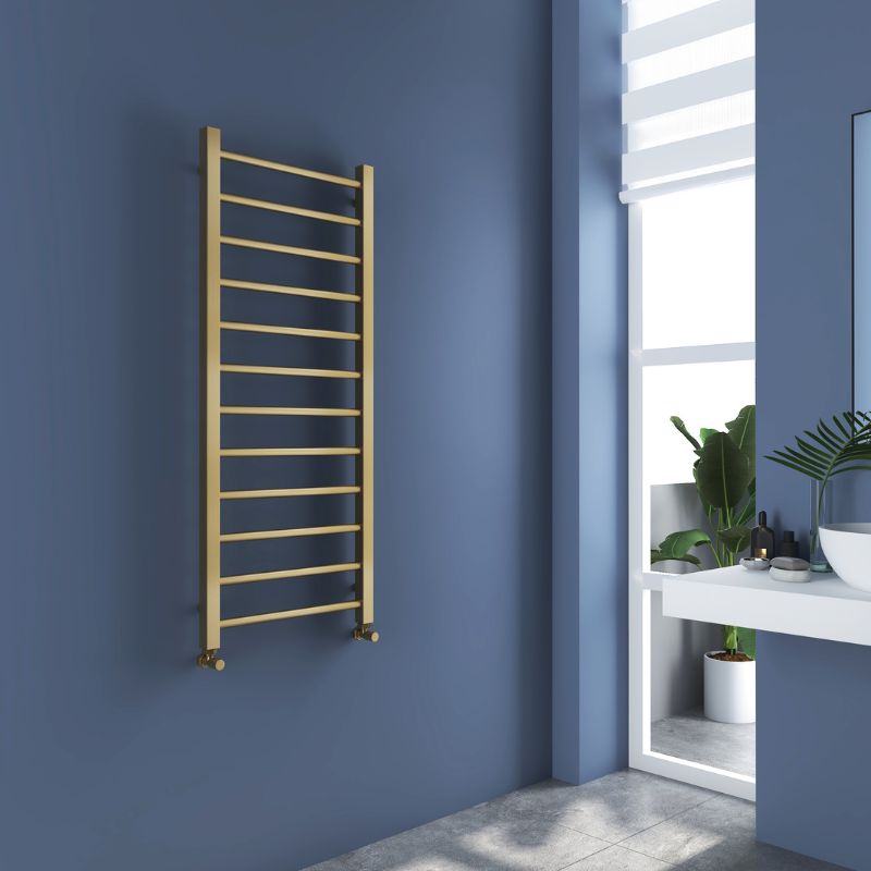Tailored Bathrooms Sanson Brushed Brass Ladder Towel Rail  | One Colour - Two Sizes
