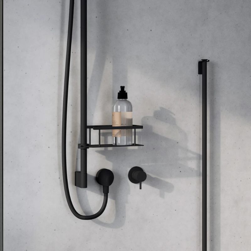 Smedbo SIDELINE Shower Basket for Riser Rail In Black