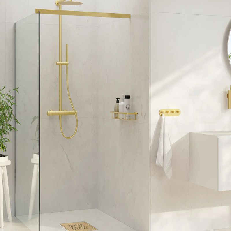 Smedbo Brushed Brass Shower Basket Solid Brass