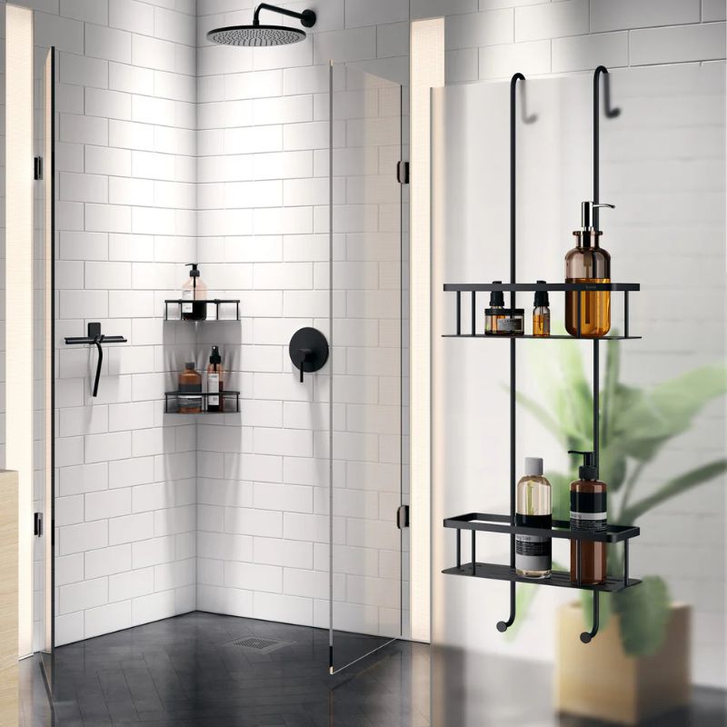 Smedbo SIDELINE Double Hanging Shower Basket Solid Brass In Black