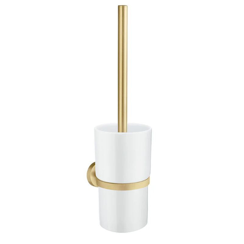 Smedbo HOME Wall-Mounted Toilet Brush In Solid Brass & Porcelain