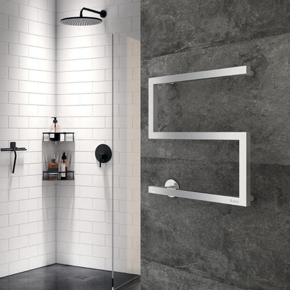 Smedbo DRY S-Model Electric Towel Warmer Polished Stainless Steel 500 × 525mm