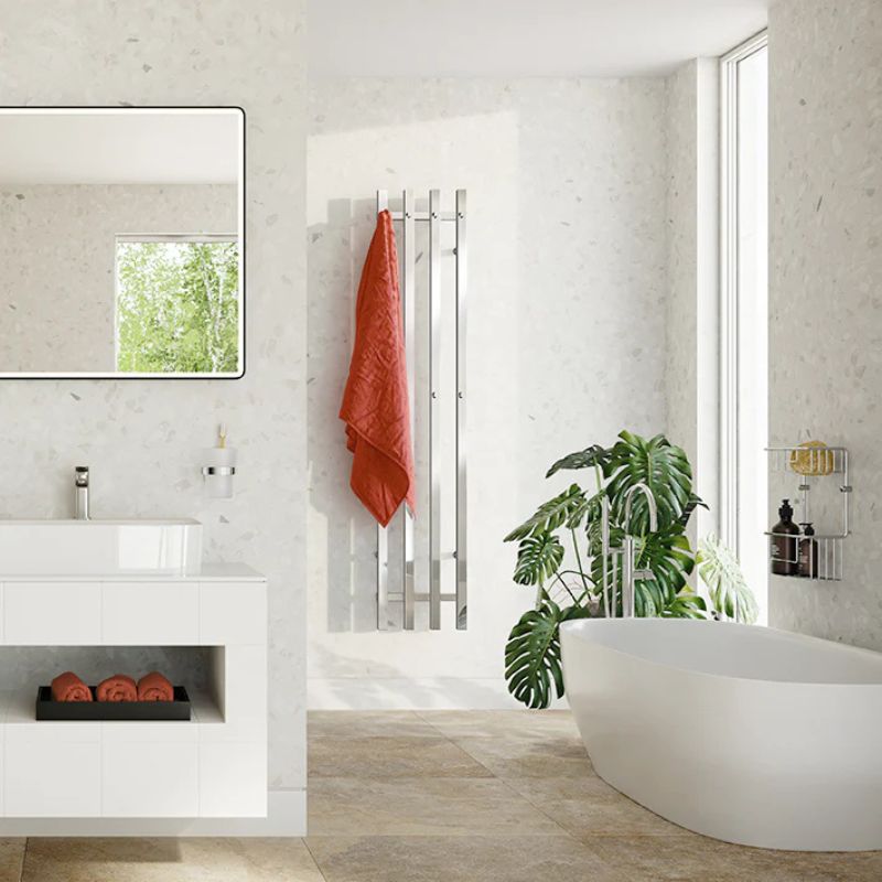 Smedbo DRY Vertical Electric Towel Warmer Polished Stainless Steel