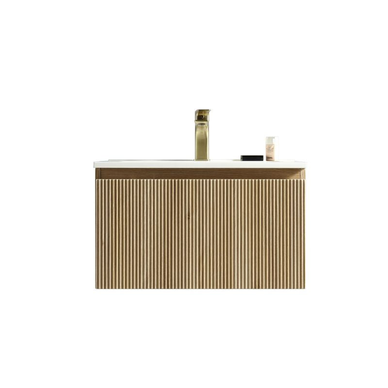 Tailored Flauto Smoked Sage Wall Hung Vanity Unit with Matte Basin
