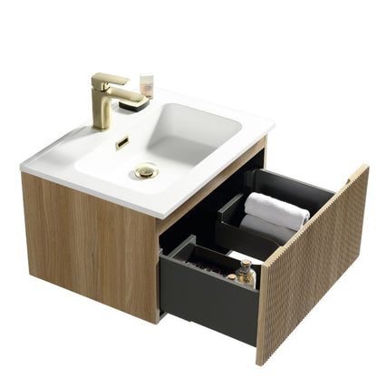 Tailored Flauto Smoked Sage Wall Hung Vanity Unit with Matte Basin