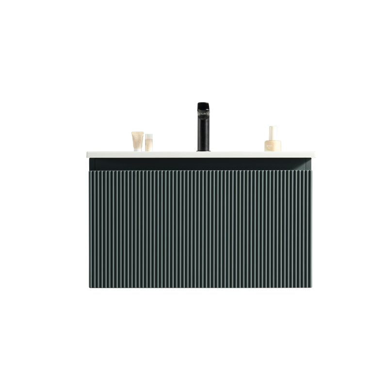 Tailored Flauto Smoked Sage Wall Hung Vanity Unit with Matte Basin