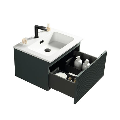 Tailored Flauto Smoked Sage Wall Hung Vanity Unit with Matte Basin | 2 colours, 1 Size