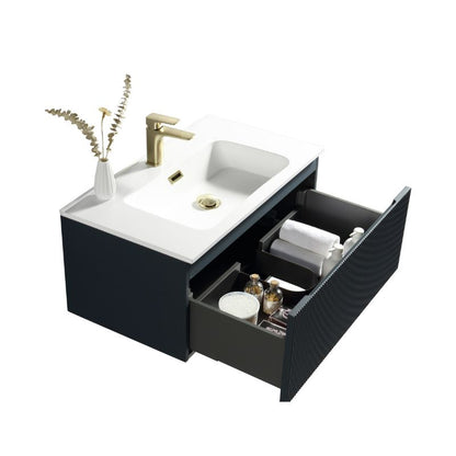 Tailored Flauto Wall Hung Vanity Unit with Matte Basin 800mm | 2 Sizes, 1 Colour