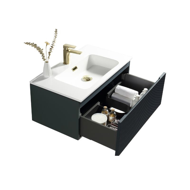 Tailored Flauto Wall Hung Vanity Unit with Matte Basin 800mm | 2 Sizes, 1 Colour