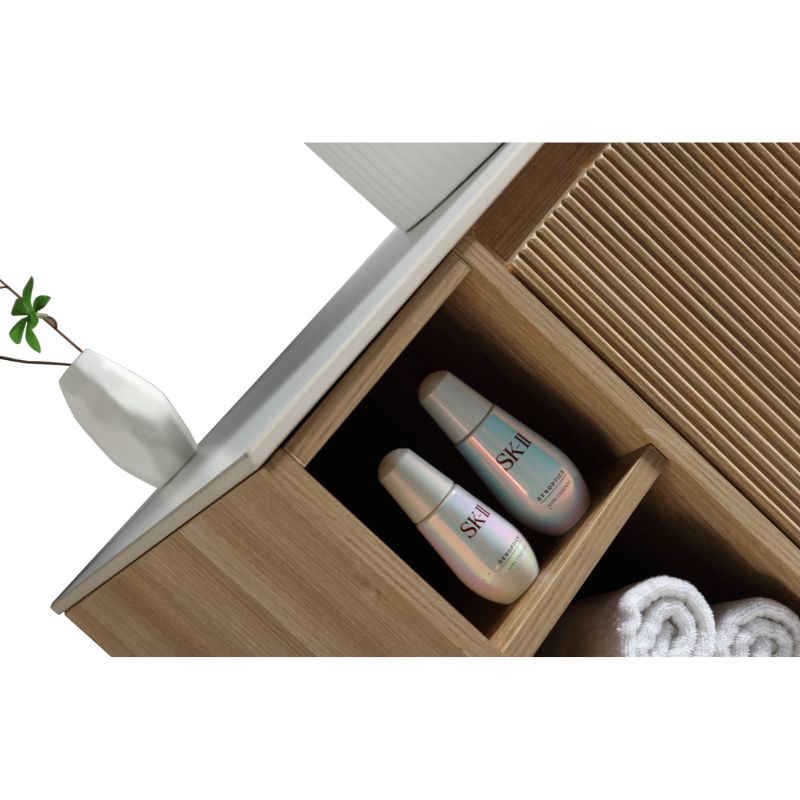 Tailored Flauto Wall Hung Vanity Unit with Side Storage & Sintered Stone Top 800 mm