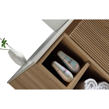 Tailored Flauto Wall Hung Vanity Unit with Side Storage & Sintered Stone Top 800 mm