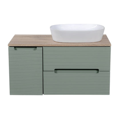 Tailored Monza Plus Fluted Wall Hung Vanity Unit with Side Cabinet & Counter Top