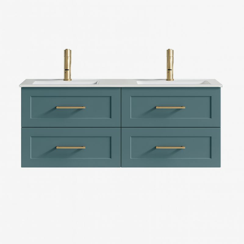 Tailored Bakewell Twin Vanity Unit With Double Ceramic Basin 1200 mm
