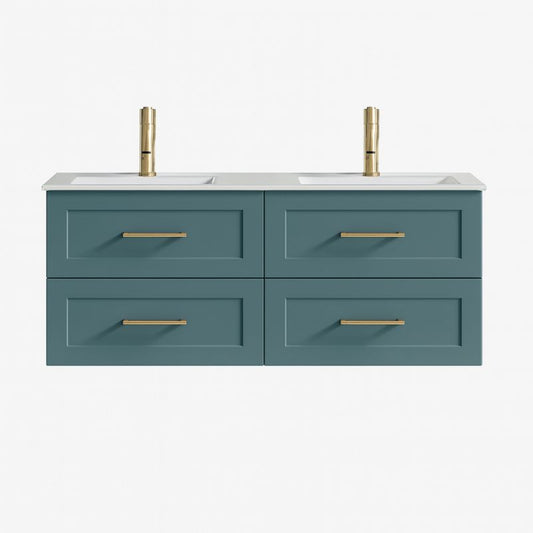 Tailored Bakewell Twin Vanity Unit With Double Ceramic Basin 1200 mm