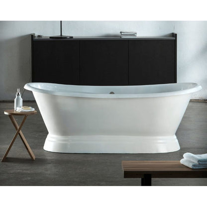 Arroll Versailles Cast Iron Plinth Bath with Chrome Feet 1800