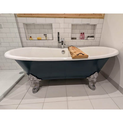 Arroll Milan Freestanding Roll Top Cast Iron Bath With Chrome Claw Feet