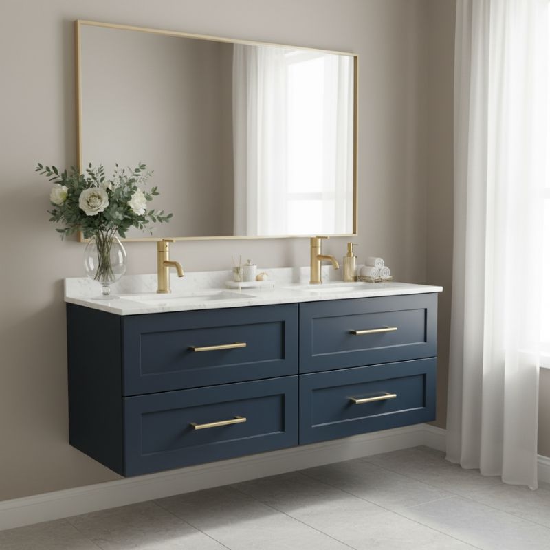 Tailored Bakewell Twin Vanity Unit With Double Ceramic Basin 1200 mm
