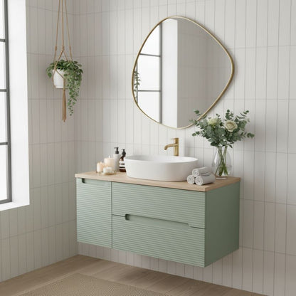 Tailored Monza Plus Fluted Wall Hung Vanity Unit With Side Cabinet & Counter Top