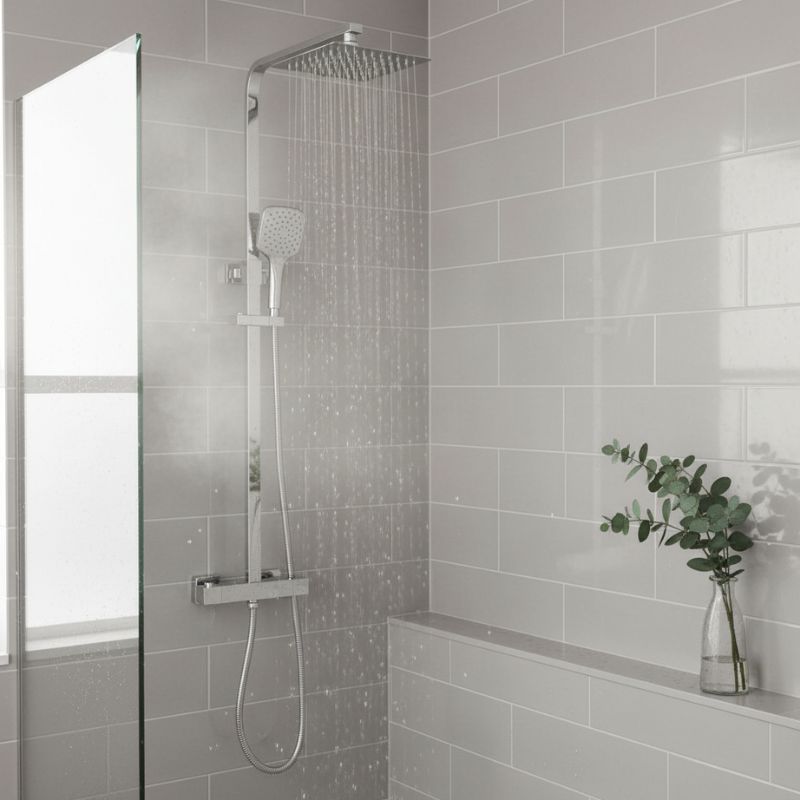 Tailored Bathrooms Menai Premium Square Thermostatic Overhead Showring Kit