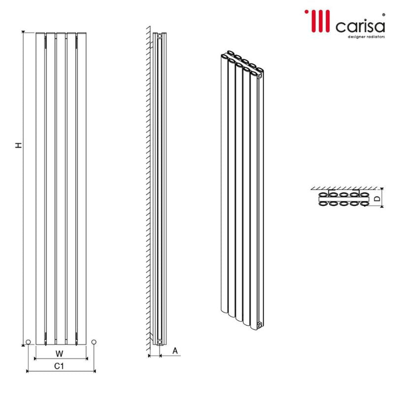 Carisa Tallis Double Aluminium Designer Radiator