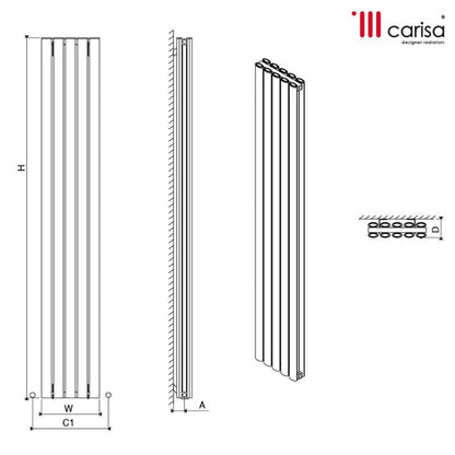 Carisa Tallis Double Aluminium Designer Radiator