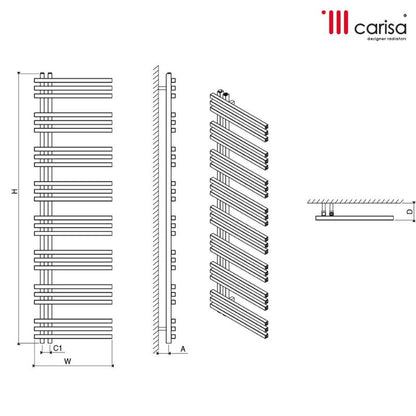 Carisa TERRA Aluminium Designer Radiator | 3 Colours, 3 Sizes
