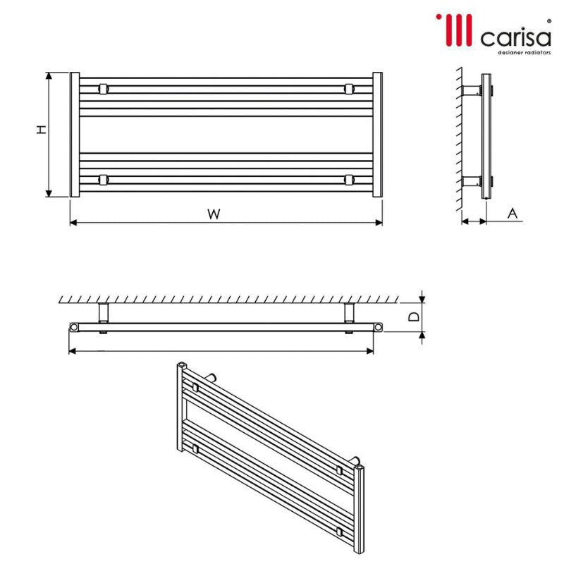 Carisa FAME HORIZONTAL Aluminium Designer Radiator