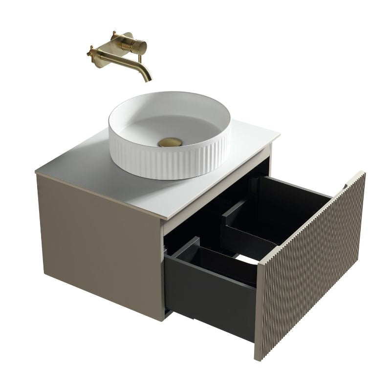 TB Flauto 600mm Wall Hung Vanity w. Sintered Stone Counter Top