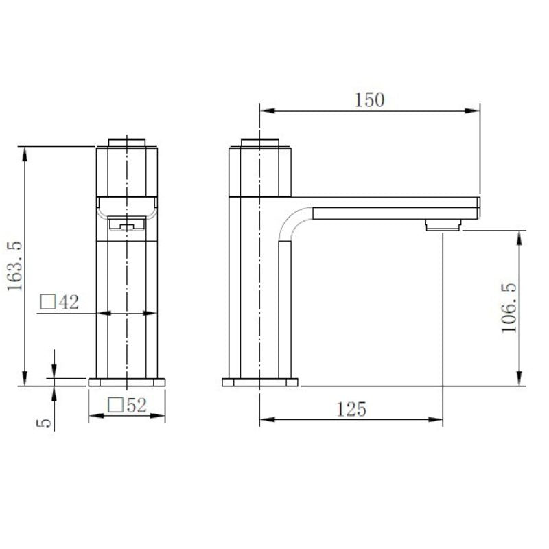 TB+ Quadrado Square Push Button Basin Mixer