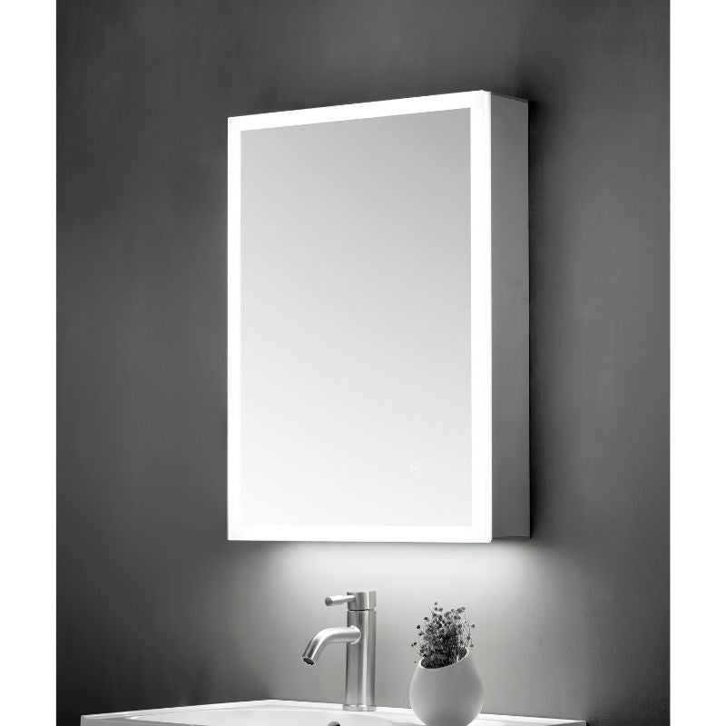 TB Ella Single Door Mirror Cabinet LED Surround w. Sensor Switch & Shave Socket