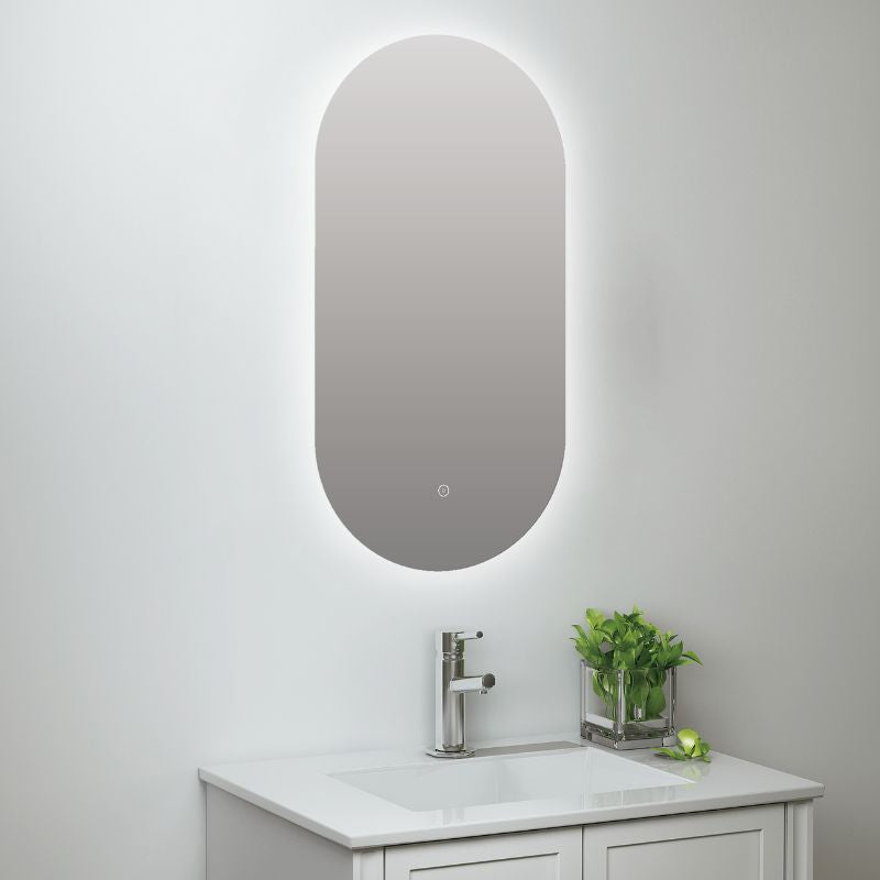 TB Raffy Oval Backlit LED Touch Mirror w. Demist 400x800x30mm