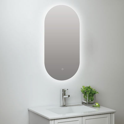 TB Raffy Oval Backlit LED Touch Mirror w. Demist 400x800x30mm