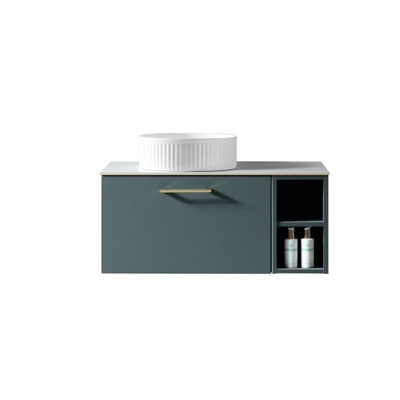TB Piatta 800mm Wall Hung Vanity Side Storage & Sintered Countertop