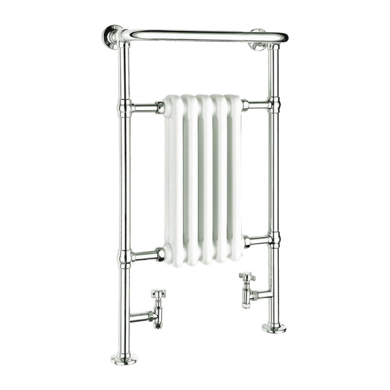 Reina Oxford Chrome & White Towel Radiator Rails 