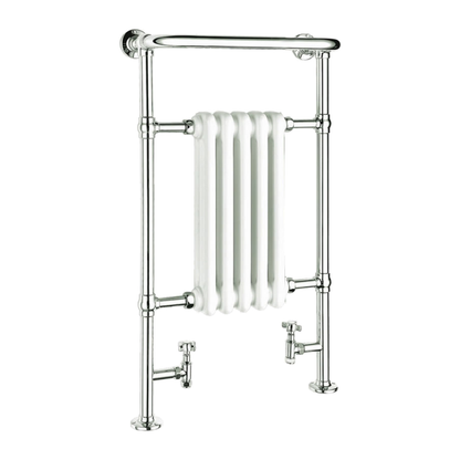 Reina Oxford Chrome & White Towel Radiator Rails 