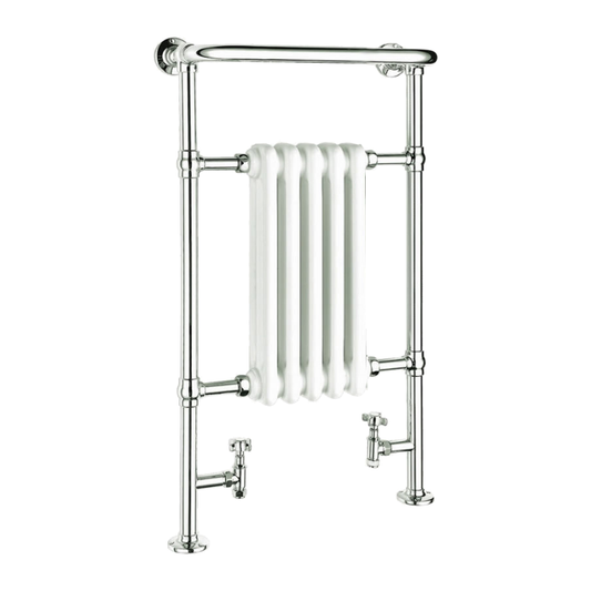 Reina Oxford Chrome & White Towel Radiator Rails 