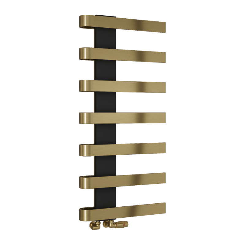 Reina Panaro Brushed Brass & Gun Metal Heated Towel Rail