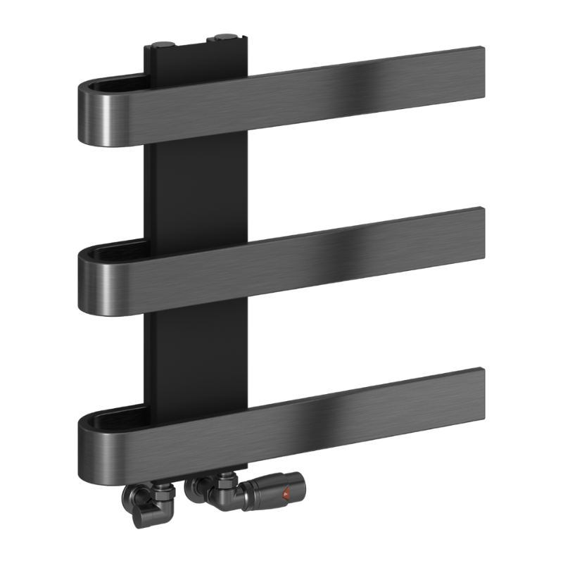 Reina Panaro Brushed Brass & Gun Metal Heated Towel Rail