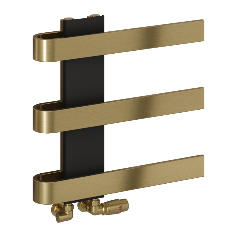 Reina Panaro Brushed Brass & Gun Metal Heated Towel Rail