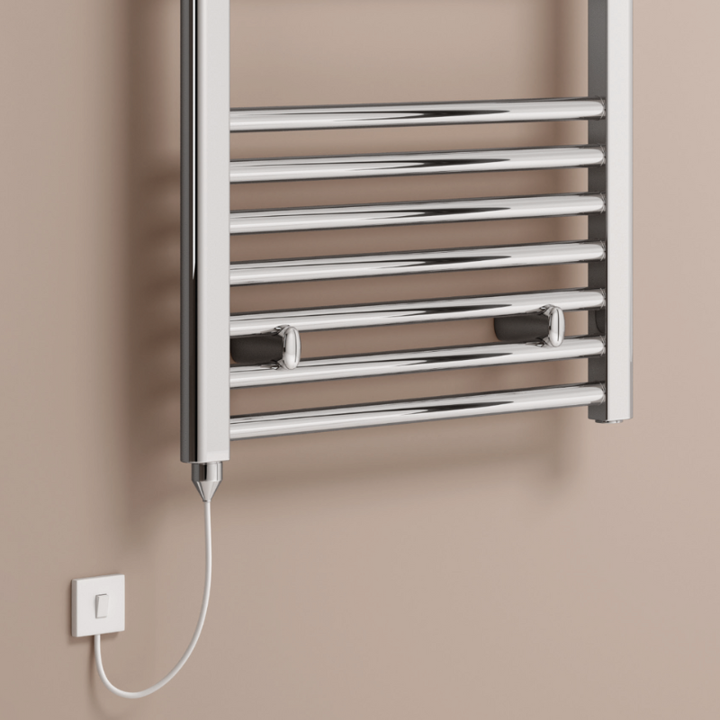 Reina Capo Curved Electric Mild Steel Towel Rail