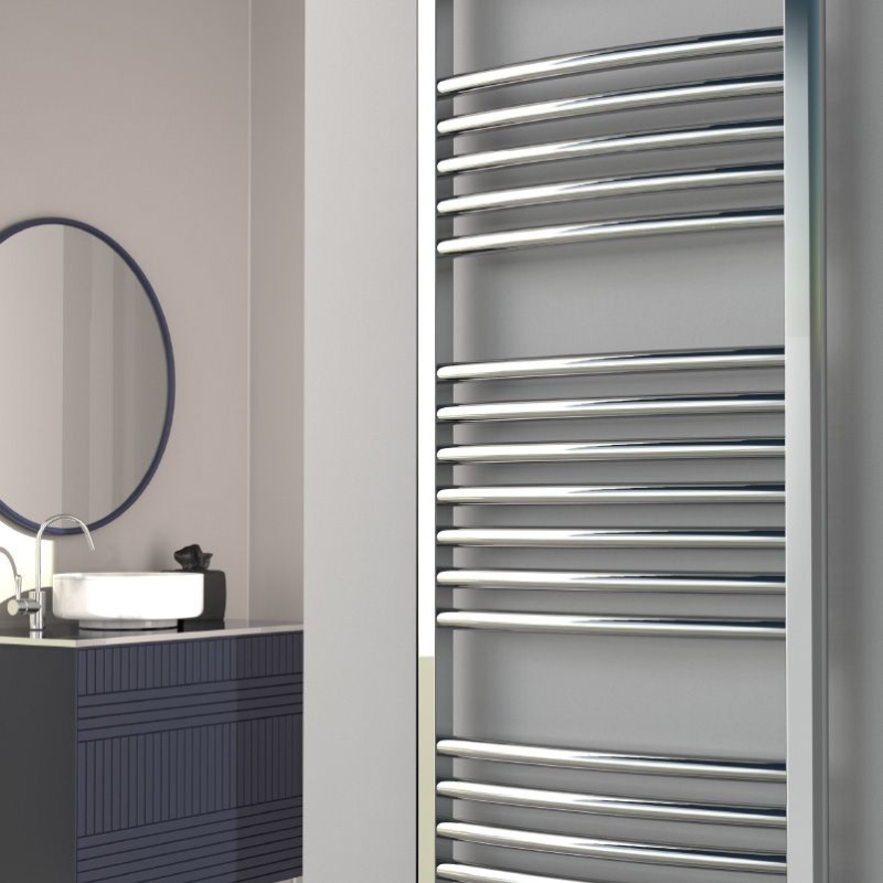 Reina Diva Curved Chrome Towel Rails