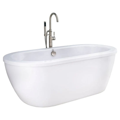 Cadet® 66 x 32-Inch Freestanding Bathtub With Polished Chrome Finish Filler and Drain Kit