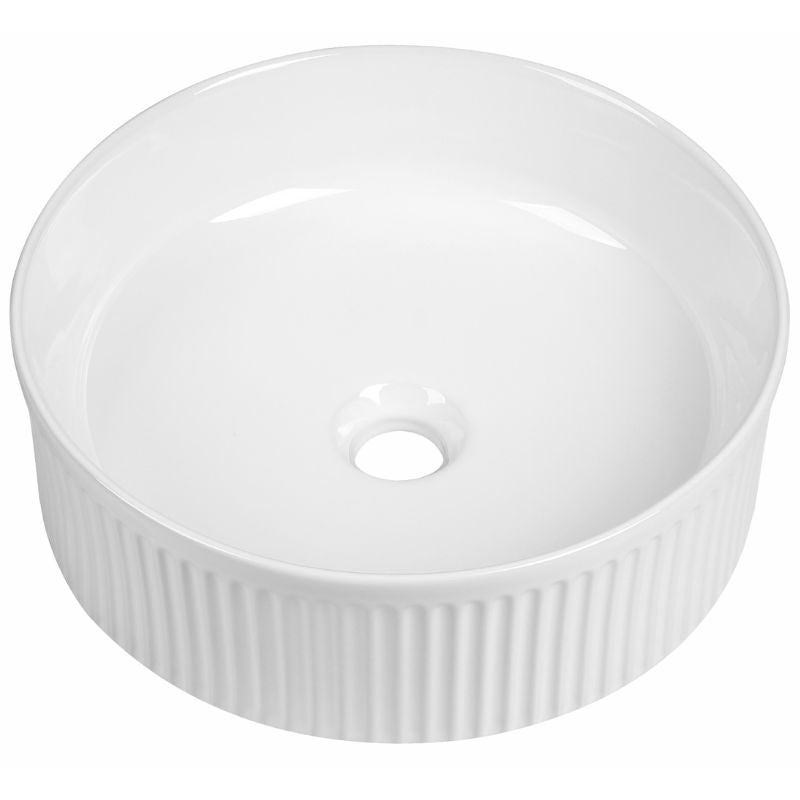 Tailored Bathrooms Flauto Round Countertop Basin In White 