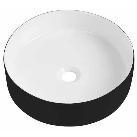 Tailored Bathrooms Black & White Round Countertop Basin