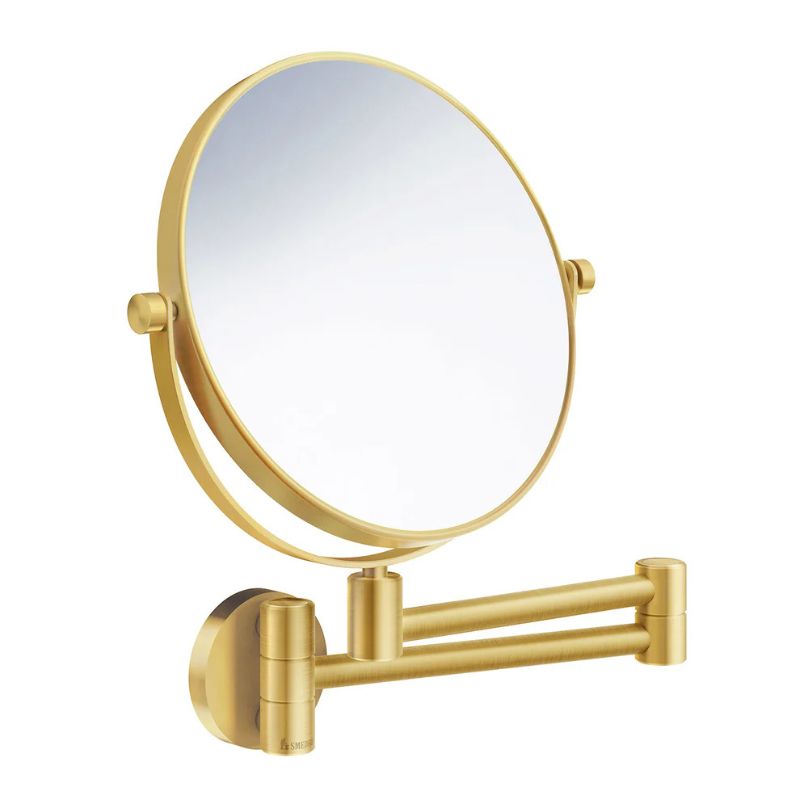 Smedbo Outline Shaving/Make-up Brushed Brass Wall Mounted Mirror
