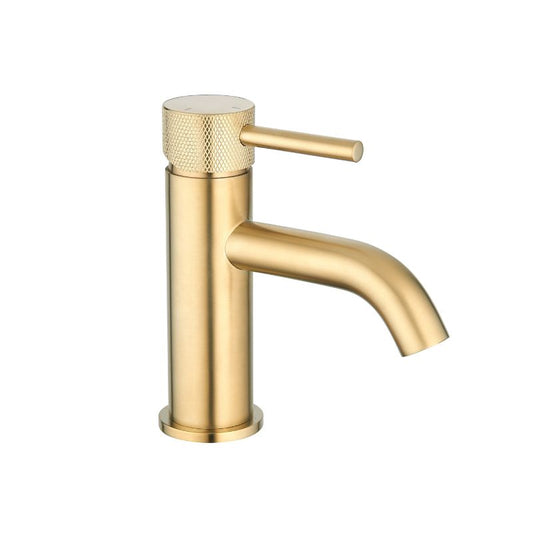 Tailored Bathrooms Redondo Round ECO Basin Mixer Tap In Brushed Brass
